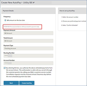 Click Create AutoPay.